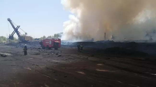 Пожар на угольном разрезе в Райчихинске в Приамурье. 28 мая 2025