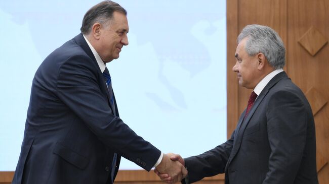 Сергей Шойгу и Милорад Додик во время встречи