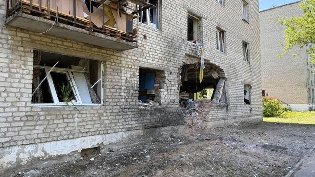 Последствия атаки со стороны ВСУ в Рыльске Курской области. 31 мая 2025