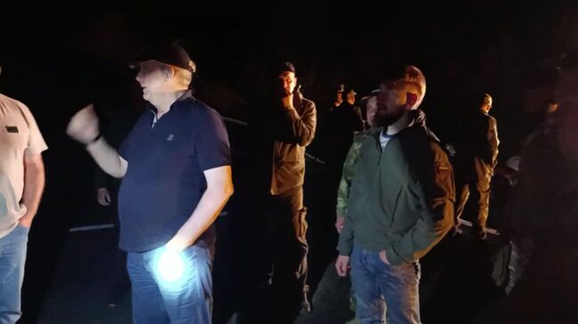 Оперативный штаб на месте обрушения моста в Брянской области