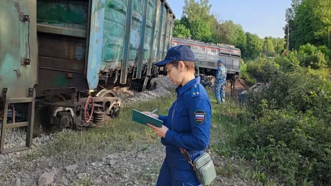 Обрушение железнодорожного моста на 48-м км трассы Тросна-Калиновка Железногорского района в Курской области