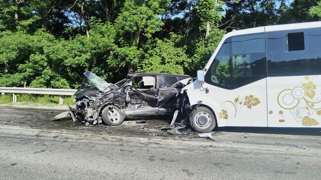 На месте ДТП с автобусом под Новороссийском. 1 июня 2025