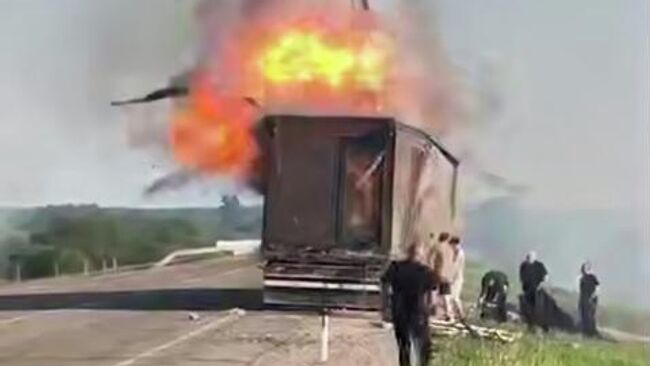 На трассе Чита — Хабаровск загорелся грузовик