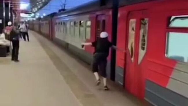 Школьница, которая с помощью аварийного молотка разбила стекла дверей электропоезда в Москве