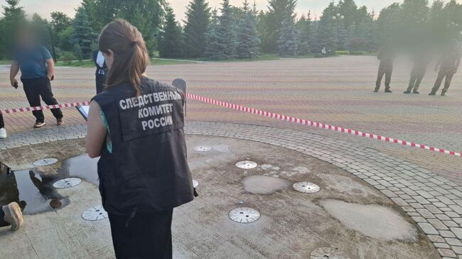 Фонтан в центральном парке поселка Томаровка Белгородской области
