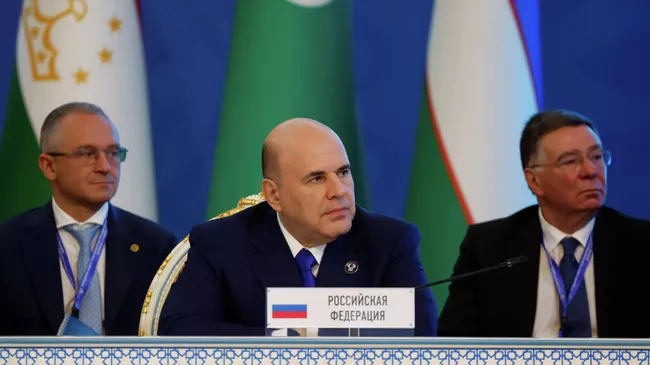 Председатель правительства РФ Михаил Мишустин на заседании Совета глав правительств Содружества Независимых Государств в Душанбе. 5 июня 2025