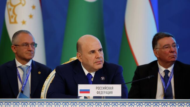 Председатель правительства РФ Михаил Мишустин на заседании Совета глав правительств Содружества Независимых Государств в Душанбе