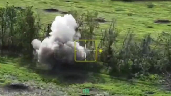 Кадры поражения опорного пункта ВСУ расчетом FPV-дронов Рубикон