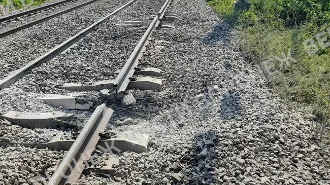 Место подрыва железнодорожного пути в Воронежской области