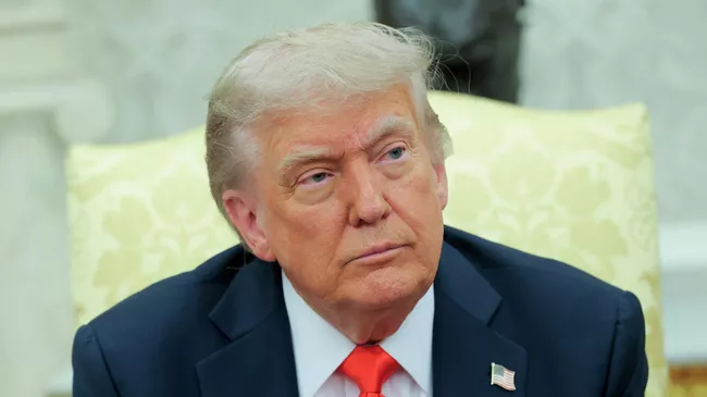Президент США Дональд Трамп во время встречи с канцлером Германии Фридрихом Мерцем в Вашингтоне. 5 июня 2025