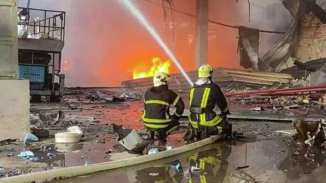 Тушение пожара в Тернополе