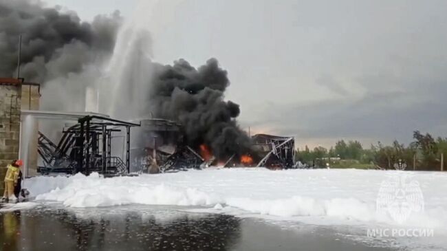 Пожар в промзоне города Кстово Нижегородской области