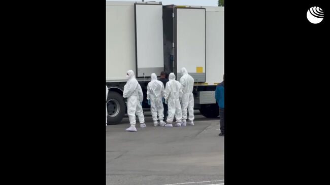 Видео начавшегося процесса передачи тел погибших солдат