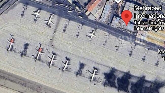 Спутниковые фотографии аэропорта Мехрабад в Тегеране с несколькими уничтоженными в результате атак Израиля самолетами