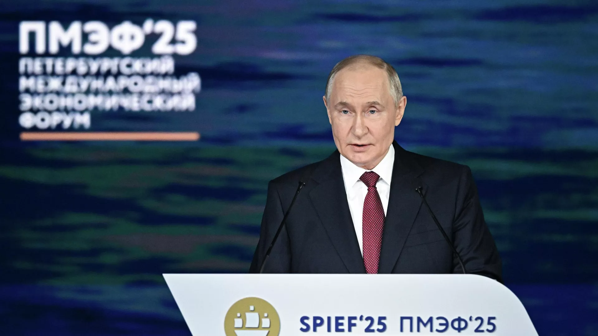 Президент РФ Владимир Путин на пленарном заседании XXVIII Петербургского международного экономического форума - РИА Новости, 1920, 20.06.2025