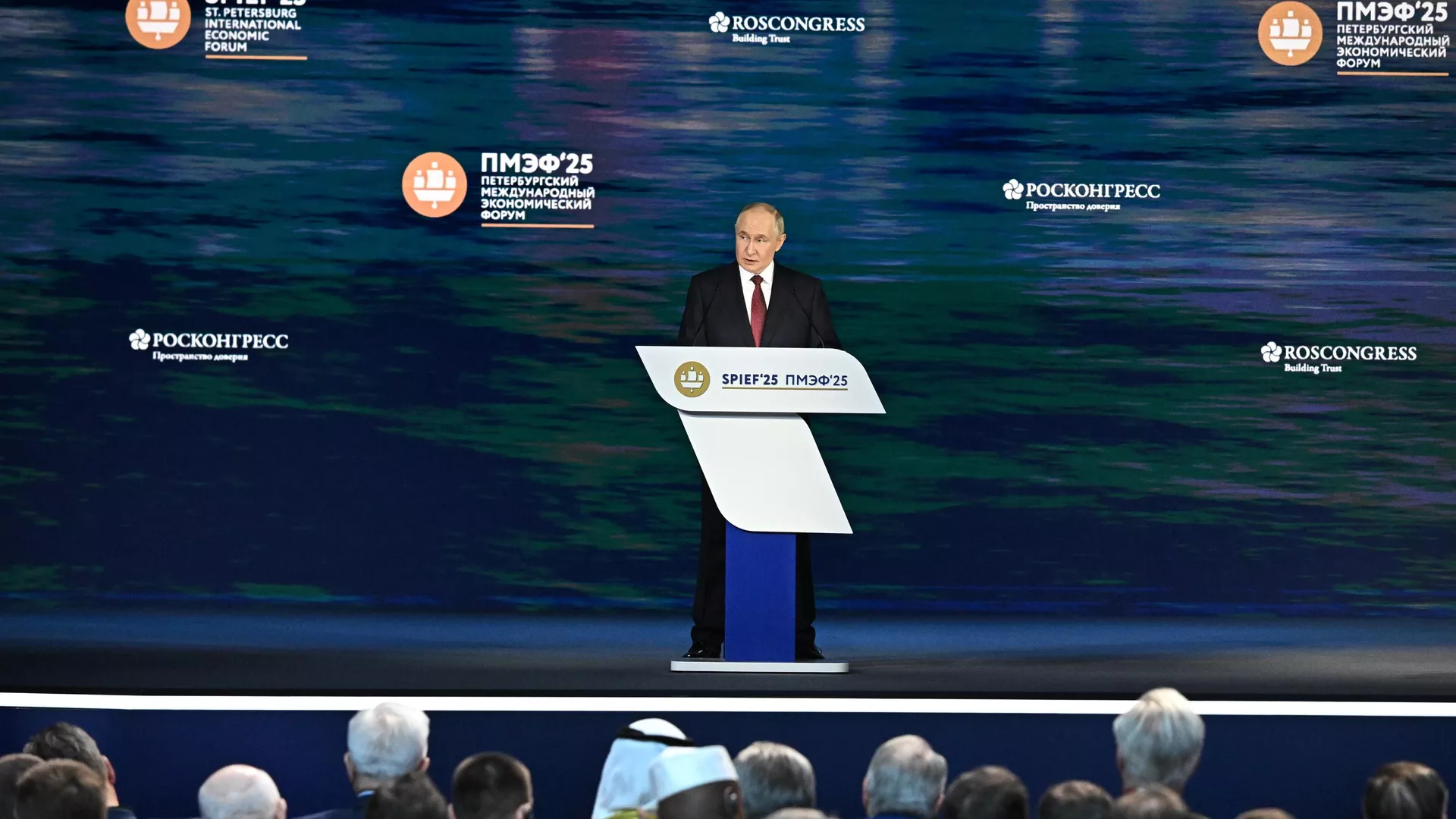 Президент России Владимир Путин выступает на пленарном заседании XXVIII Петербургского международного экономического форума - РИА Новости, 1920, 20.06.2025