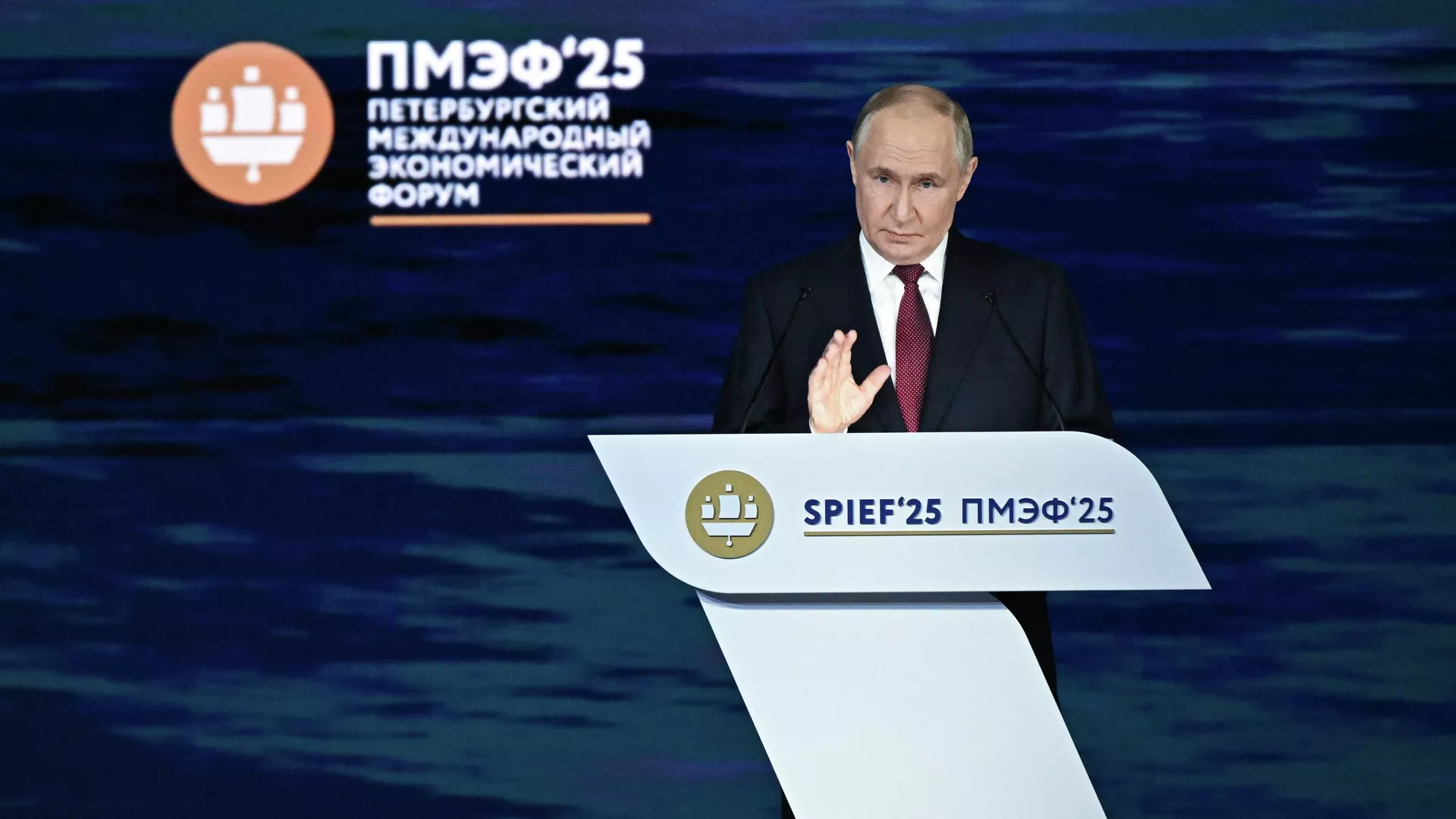 Президент РФ Владимир Путин на пленарном заседании XXVIII Петербургского международного экономического форума - РИА Новости, 1920, 20.06.2025