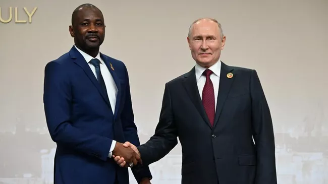 Встреча Путина с президентом переходного периода Республики Мали Гойтой