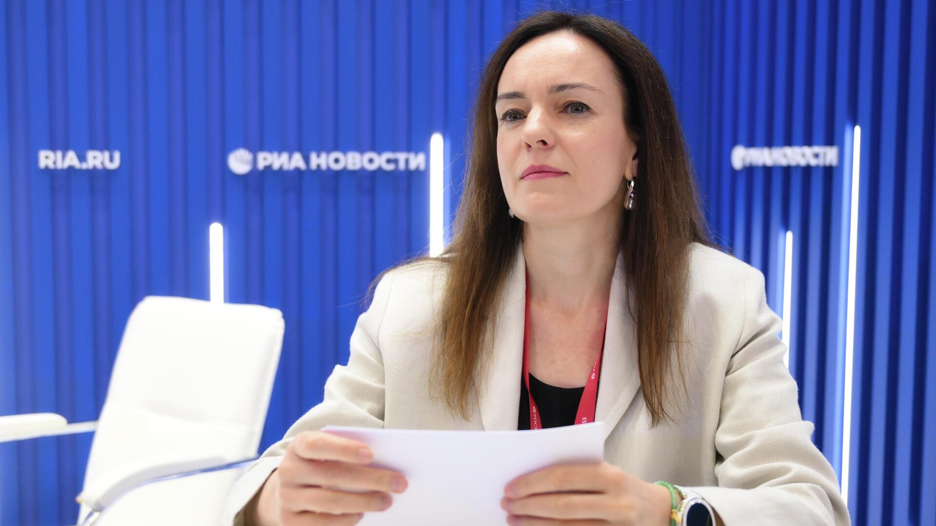 Мария Багреева на стенде РИА Новости на ПМЭФ-2025 - РИА Новости, 1920, 23.06.2025