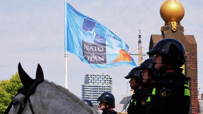 Полицейские во время саммита НАТО в Гааге