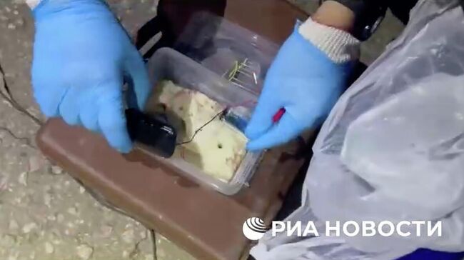 Кадр видео ФСБ о ликвидации пособников украинских спецслужб в Подмосковье