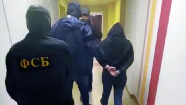 Задержание пособницы украинских спецслужб в Санкт-Петербурге. Кадр видео