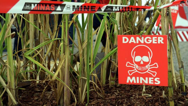 Табличка Осторожно мины