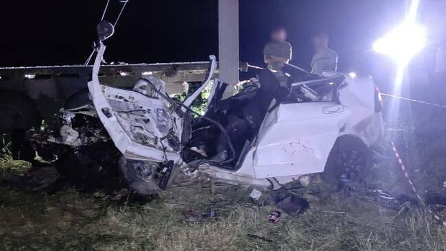 На месте ДТП в Баксанском районе Кабардино-Балкарии