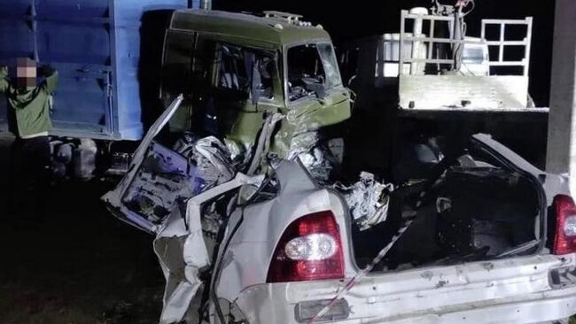 На месте ДТП в Баксанском районе Кабардино-Балкарии