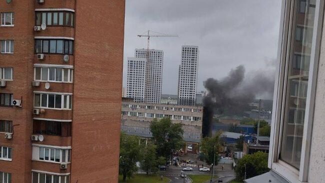 Пожар на улице Плеханова в Москве