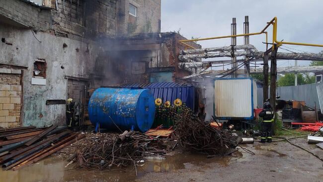 Пожар на улице Плеханова в Москве