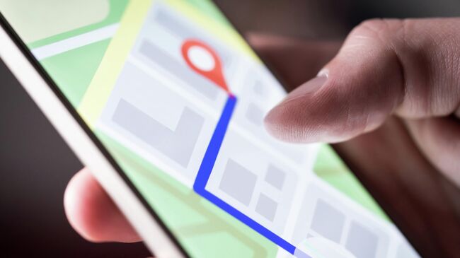 Геолокация на экране смартфона