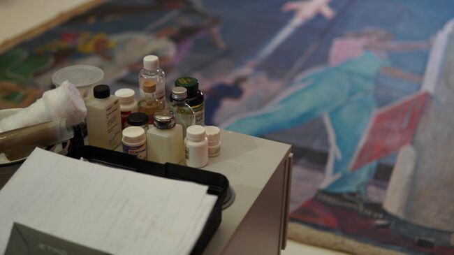 Реставрация картины Дейнеки Покорители космоса  Реставрация картины Дейнеки Покорители космоса