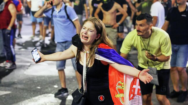 Акция протеста в Белграде. 28 июня 2025