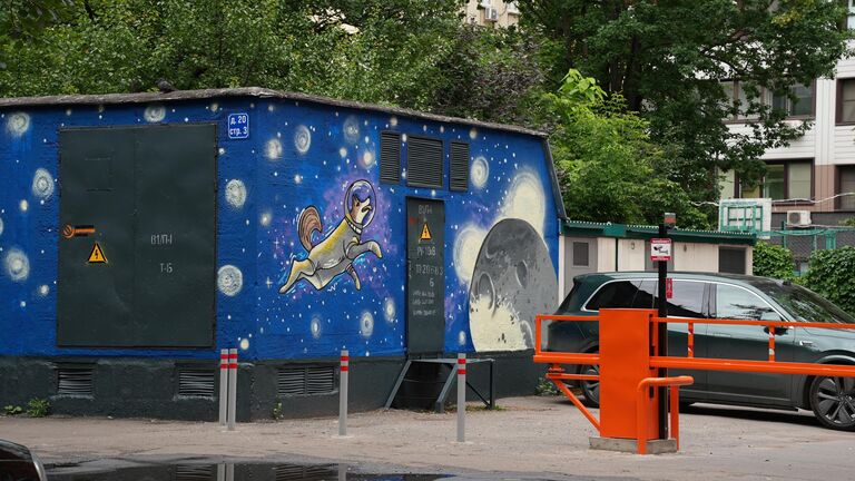 Белка и Стрелка на подстанции в Москве Белка и Стрелка на подстанции в Москве