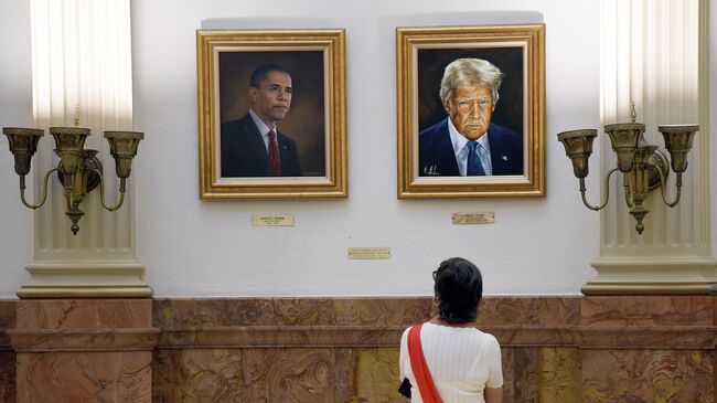 Портрет президента США Дональда Трампа в здании законодательного органа штата Колорадо