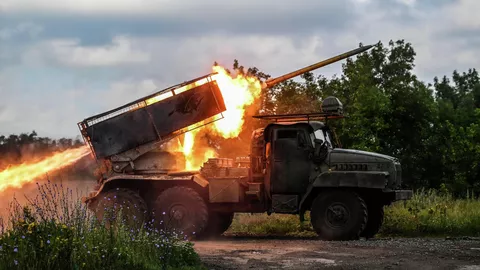 Боевая работа расчета РСЗО Град