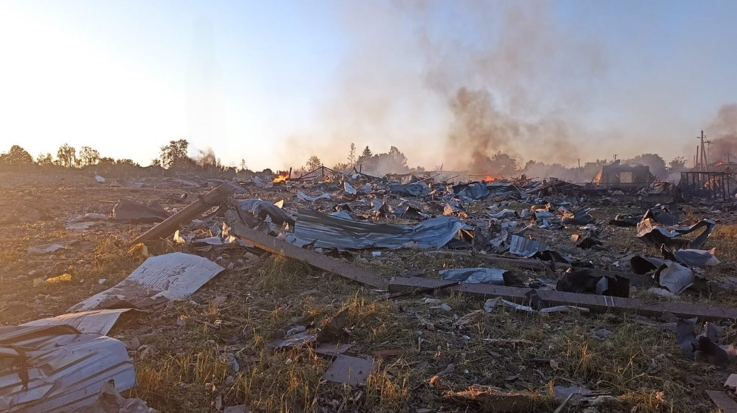 Появились кадры с места мощного взрыва под Житомиром