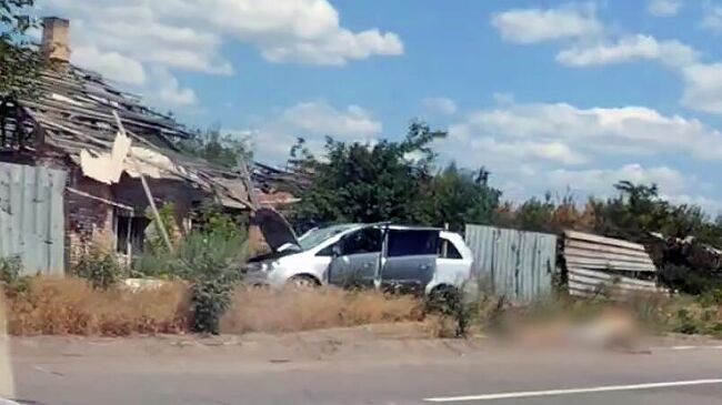 Последствия обстрела Петровского района Донецка. Кадр видео из соцсетей