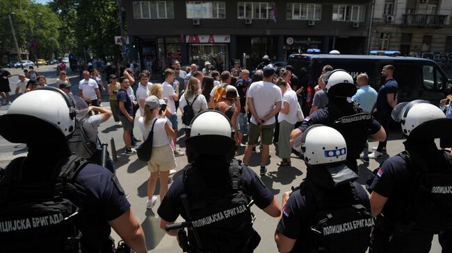 Акция протеста в Сербии