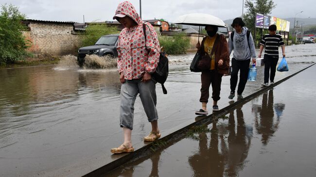 Последствия сильного ливня в Чите