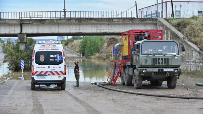 Ликвидация последствий проливных дождей в автономном сообществе Арагон, Испания