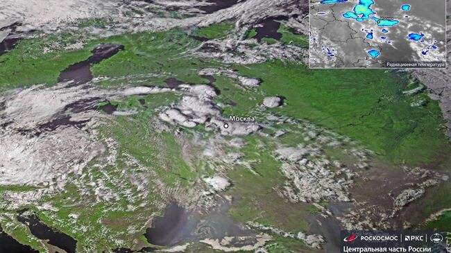 Роскосмос показал, как из космоса выглядит циклон, принесший в Москву ливень