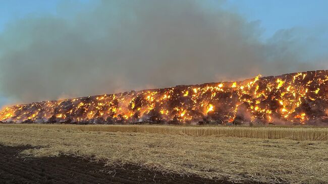 Пожар на бывшей базе ВВС Британии в Ноттингемшире