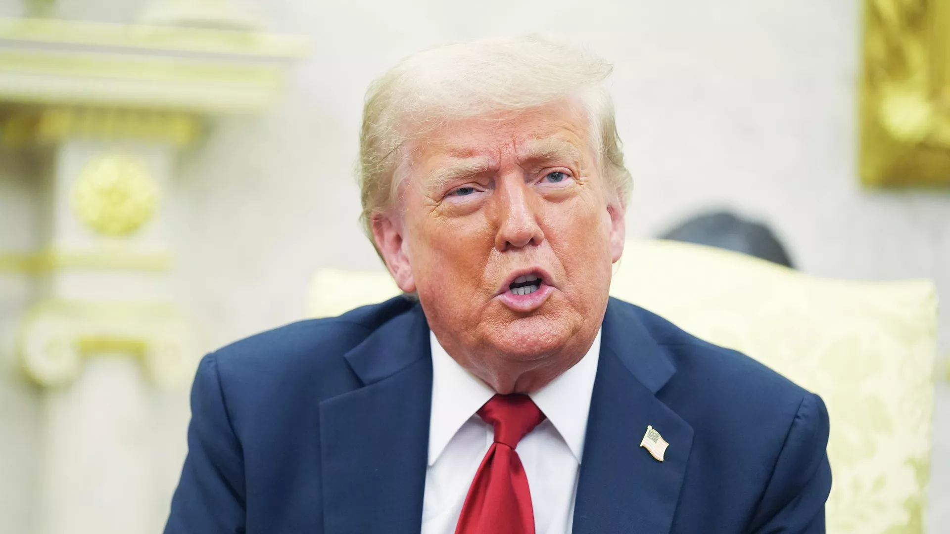 Дональд Трамп во время встречи с Марком Рютте в Вашингтоне - РИА Новости, 1920, 14.07.2025