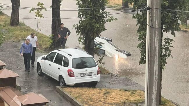 Последствия сильного дождя в Нальчике