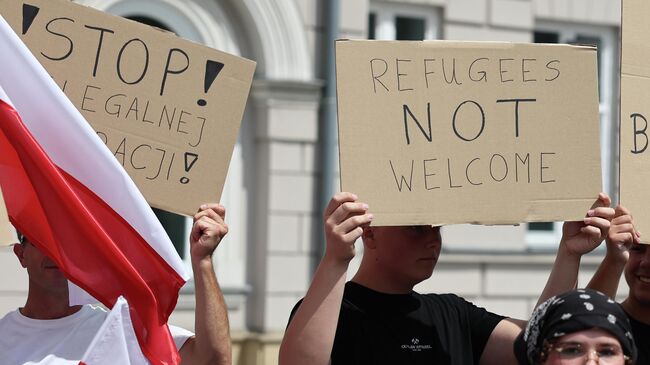 Протест противников нелегальной миграции в Польше