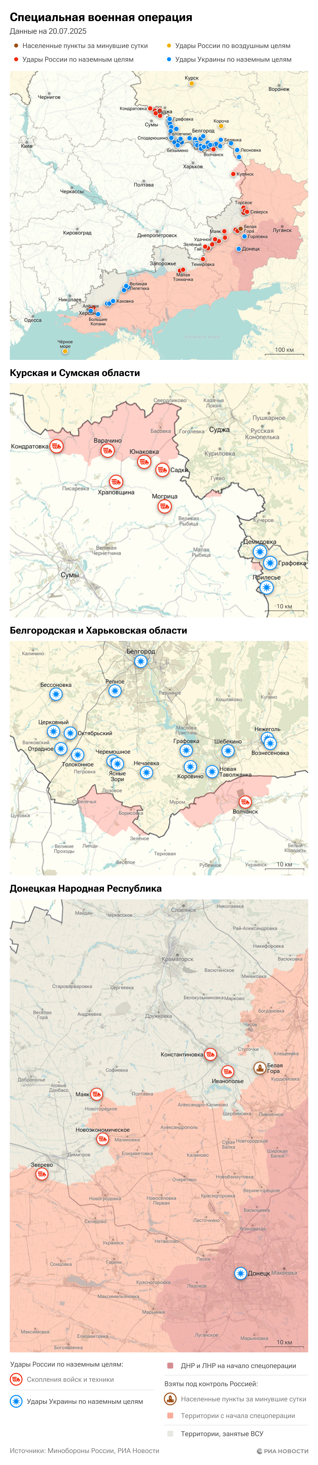 Карта спецоперации Вооруженных сил России на Украине на 20.07.2025 Карта спецоперации Вооруженных сил России на Украине на 20.07.2025