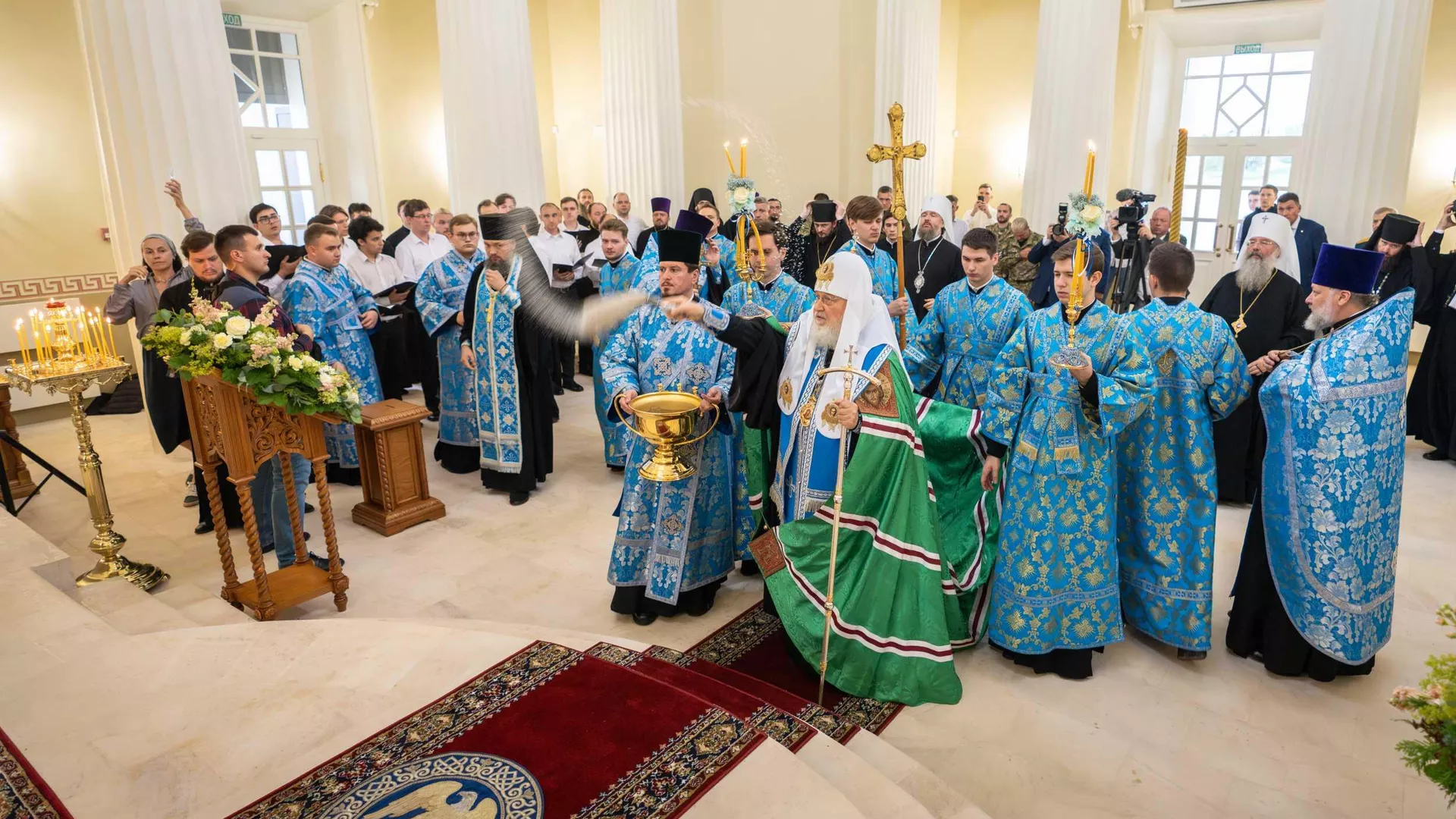 Патриарх Московский и всея Руси Кирилл освятил восстанавливавшийся храм-памятник павшим воинам в честь Нерукотворного Образа Спасителя в Казани - РИА Новости, 1920, 22.07.2025