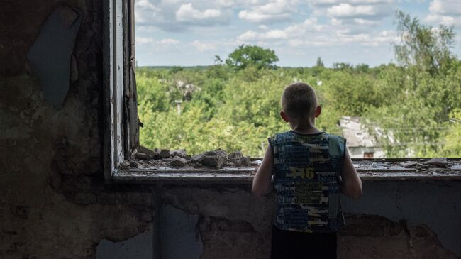 Школа, ставшая убежищем для жителей Горловки